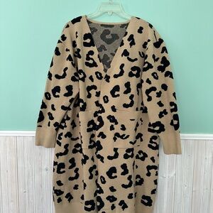 Leopard Print Long Cardigan